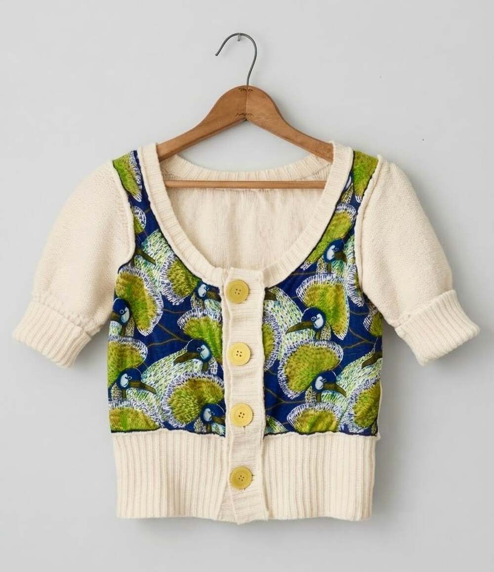 Anthropologie Knitted Short Sleeve Cardigan Sweater